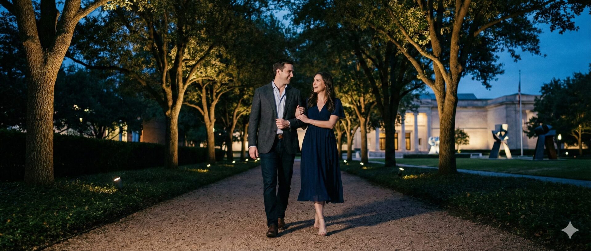 Couple enjoying evening date