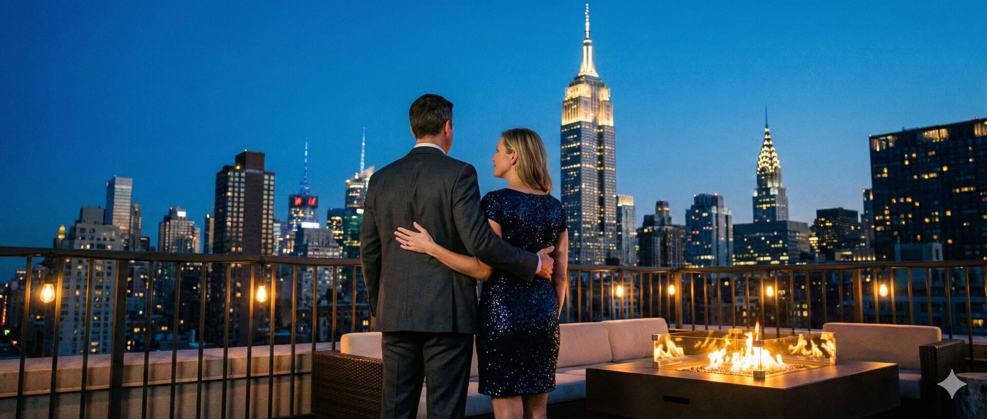 Couple enjoying evening date