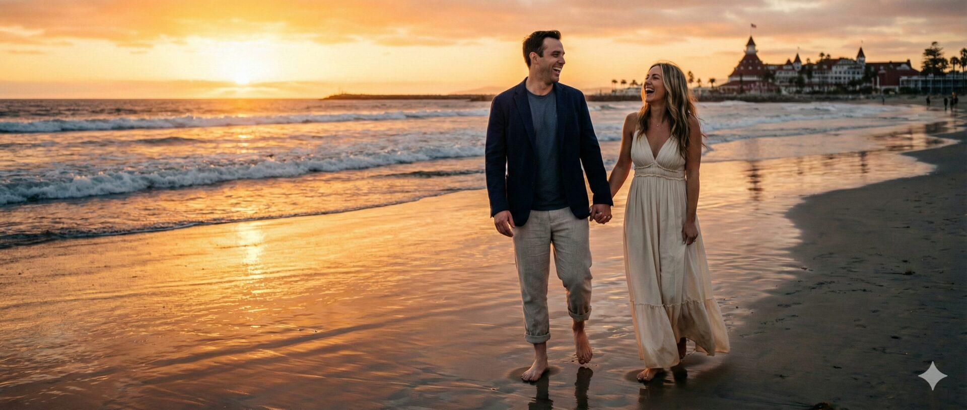 Couple enjoying evening date
